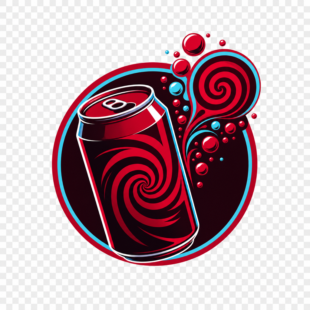 Psych Cola red spiral can mark